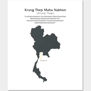 Bangkok Thailand: Longest City Name (ceremonial); "Krung Thep Maha Nakhon" Posters and Art